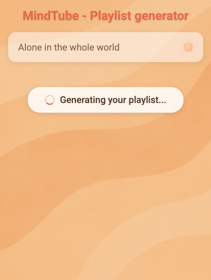 MindTube step 2: AI analyzes your mood and generates a playlist